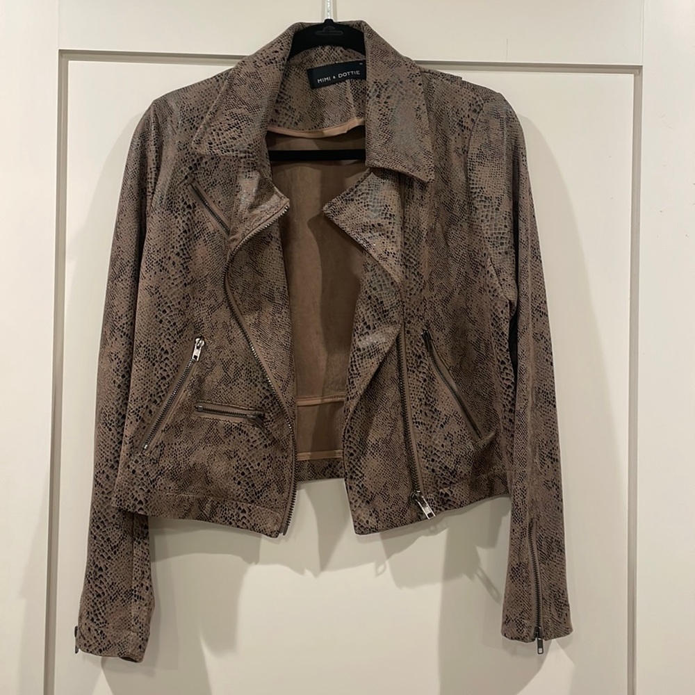 Mimi & Dottie Faux Snake Skin Jacket